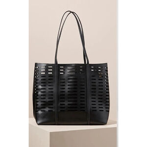 Anthropologie Rafaella Large faux leather Tote Bag Black‎